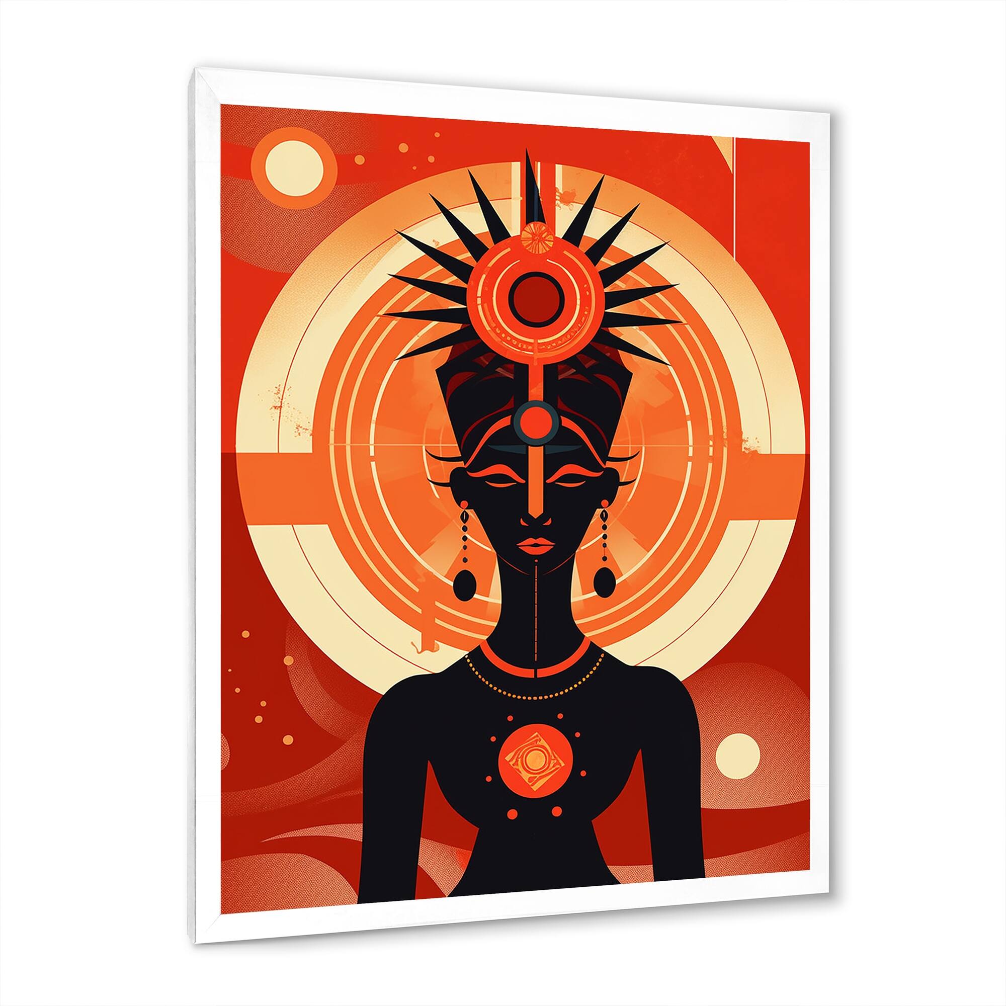 Designart "Graphic Retro African Goddess In Earth Tones" African